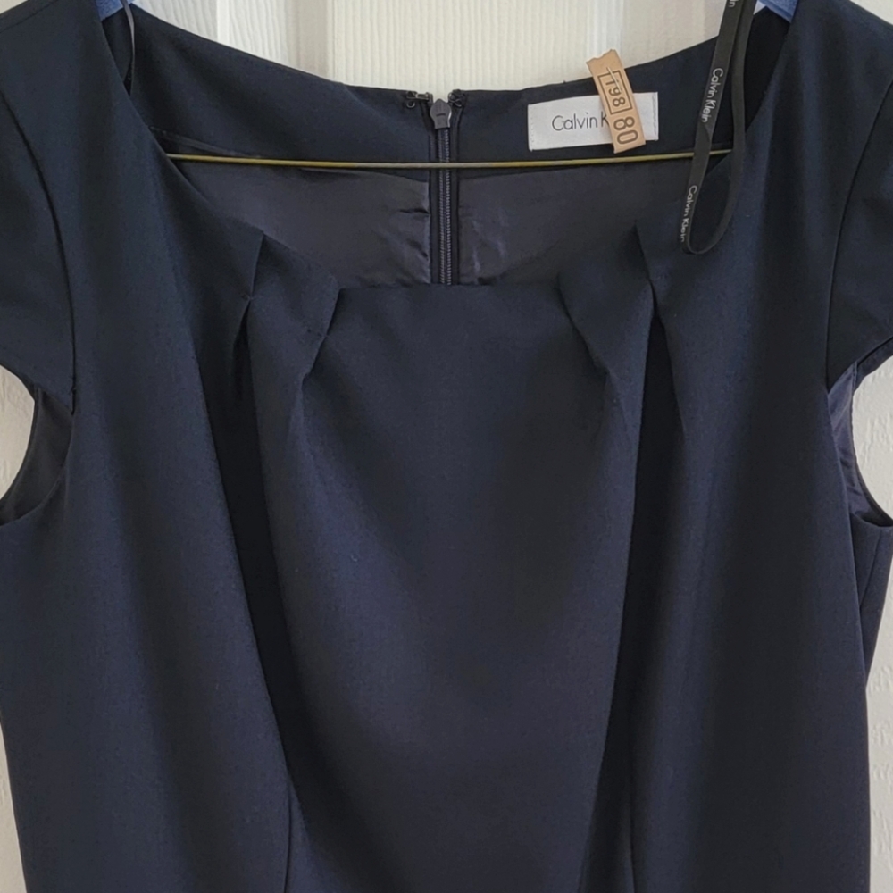 Calvin Klein Navy Blue Women's Sheath Dress, Size 0 - Picture 3 of 10